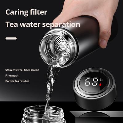 1 pieza 500ML Aislamiento Inteligente Acero Inoxidable Taza Colorida Mini Vaso Termo Botella de Agua Termo con Pantalla Digital LED de Temperatura