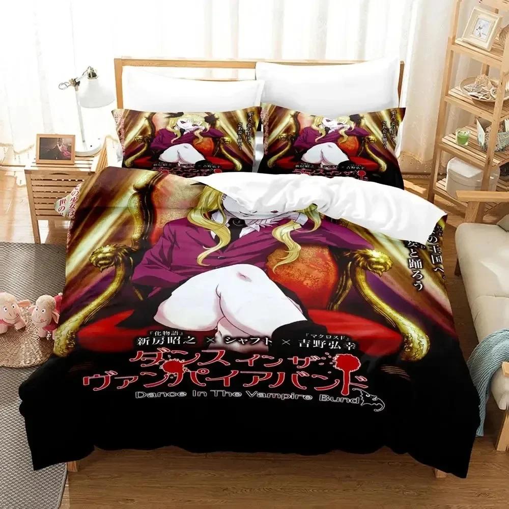 Anime Dance In The Vampire Bund Comfortable Duvet Quilt Cover Pillowcase Bedding Set Children Bedroom Decoration Home Textile