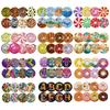 8 Pcs Diamond Painting Crafts Coaster Sandy Coastline Wooden Biscuit with Holder Doughnut for Adults Kids Beginner Gift Supplies