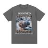I Gooned But At What Cost Funny Pigeon  Meme T-shirt Mens Women Clothing Fashion T-shirts Cotton Casual Short Sleeve Tee Shirts
