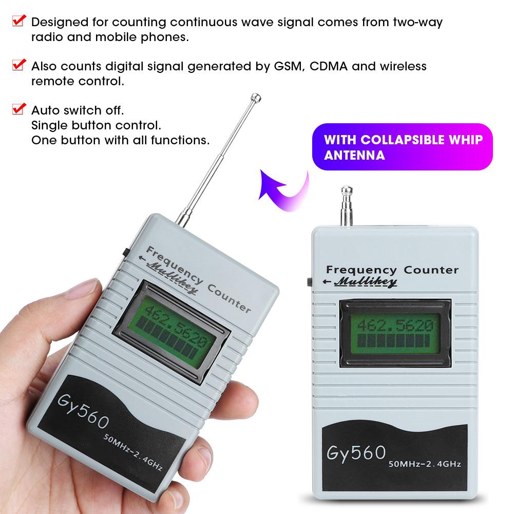 GY560 50Mhz To 2.4Ghz Portable Frequency Counter Two Way Radio Frequency Measuring Tool for Car Boat