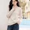 VICTORIA&VERA Women's Skin-Friendly Wool Semi-High Collar Long-Sleeve Knit Sweater
