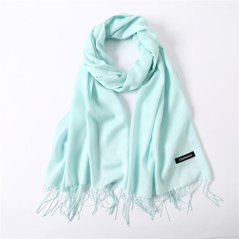 Women's Solid Color Faux Cashmere Scarf, Lightweight Shawl for Spring/Summer & Warm Autumn/Winter Malaysian Headscarf.