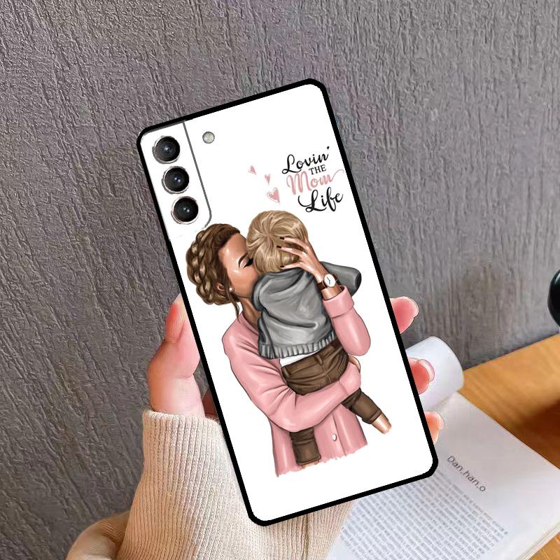 SUPER MOM MUM MAMA BABY Case For Samsung Galaxy S21 S20 FE S22 S23 Ultra Note 20 S8 S9 S10 Note 10 Plus Cover Shell