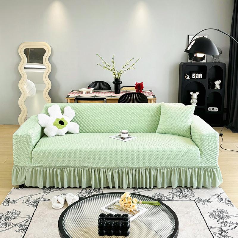 High End Skirted Sofa Cover for Home Use All Season Universal Elastic Anti Slip Sofa Cushion Cover with A Cloth Cover