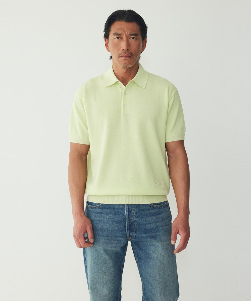 MAN ON THE BOON Textured Short Polo_Light Green 4716113029