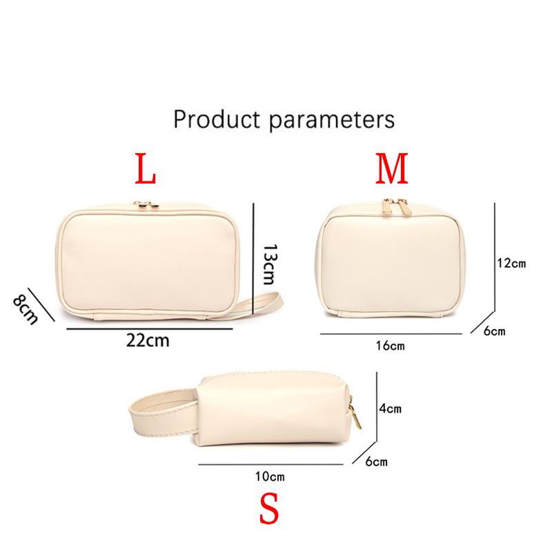 Fashion PU Leather Tote Women Large Capacity Makeup Bag Portable Cute Ladies Cosmetic Toiletry Storage Pouch Handbag Zipper Bag