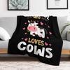 Just a Girl who Loves Cows Gift Throw Blanket Cozy Microfiber Throw Blanket for Home Bedroom