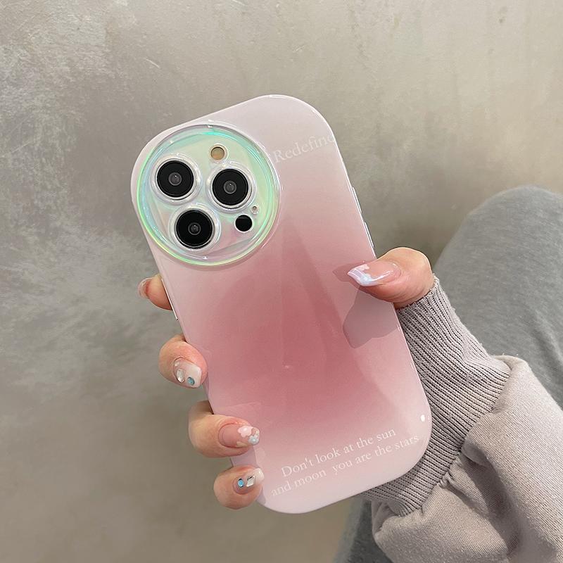 Luxury Gradient Halo Laser Lens Shockproof Phone Case For Iphone 14 13 12 Pro Max 11 Silicone Soft Cover Cases