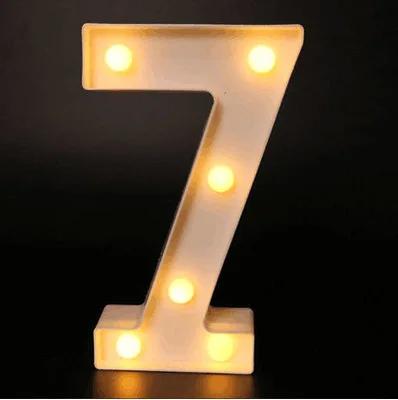 Decorative Letters Alphabet Letter LED Lights Luminous Number Lamp Decoration Battery Night Light Party Baby Bedroom Decoration