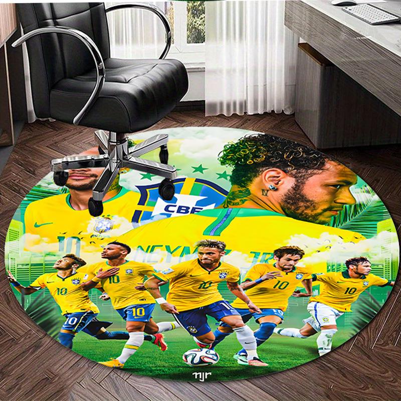 1pc Neymar17 Carpet, Round Rug, Comfortable, Suitable for Entryways, Living Rooms, Office, And Bedrooms, Christmas Decoration