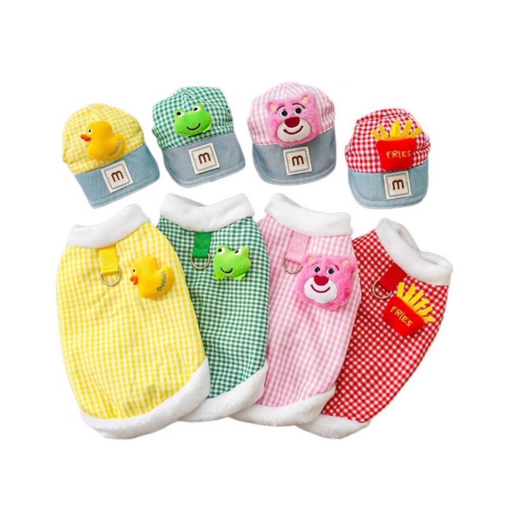 Autumn and winter pet cat dog clothes new dog supplies cat hat set teddy than the bear
