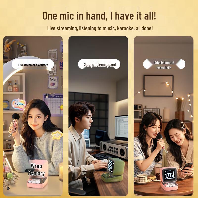 Divoom Ditoo-Mic Pixel Bluetooth Speaker with Karaoke Microphone