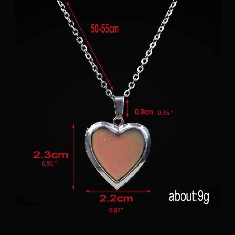 Love Photo Box Pendant Neckchain Temperature Sensitive Color Changing Clavicle Chain Jewelry Elegant Necklace Ornament