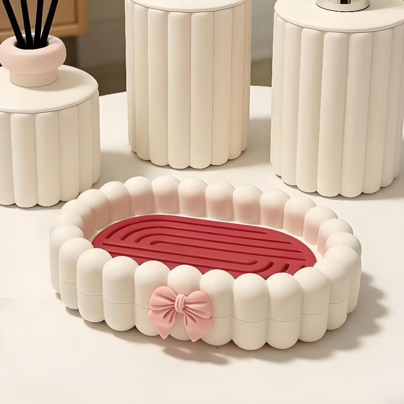 Ins High-End Feel Soap Box, Bathroom Drain Soap Box, Household Non Perforated Countertop Soap Storage Rack