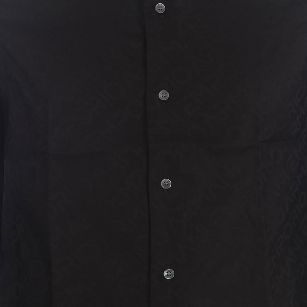 Emporio Armani SS23 Solid Color Button Shirt Men Shirts Black 3R1C86-1K0DZ-F083
