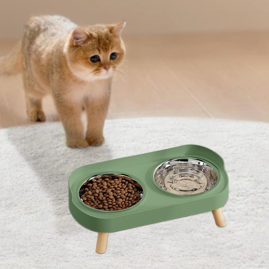 Elevated Cat Bowls Stainless Steel Water Dish Puppy Feeding Bowl for Pet Indoor Outdoor Home Office Apartment Garden Park