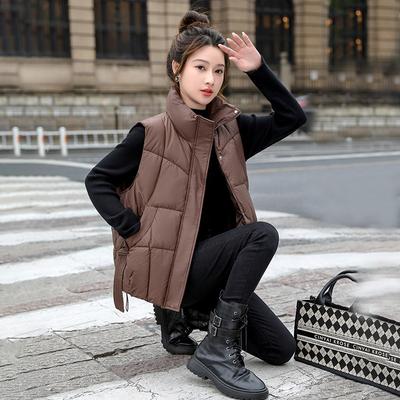 Daunenweste kurz Damen Herbst und Winter neue Mode locker Stehkragen Weste vielseitig und dünn Außenweste