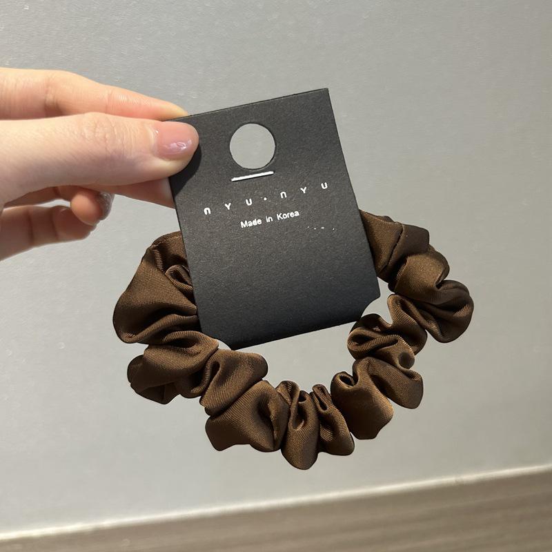 Korean Satin Silk Elastic Hair Tie - Chic, French Style Solid Color Band