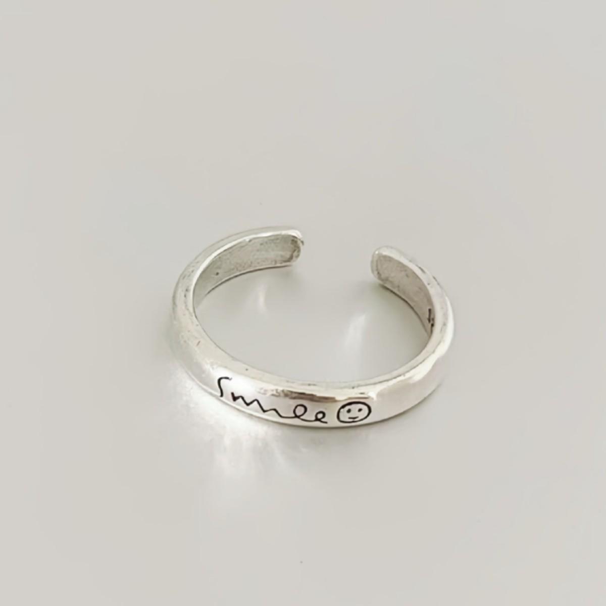 Smiling Face Women s Adjustable Ring: Trendy, Versatile Niche Design
