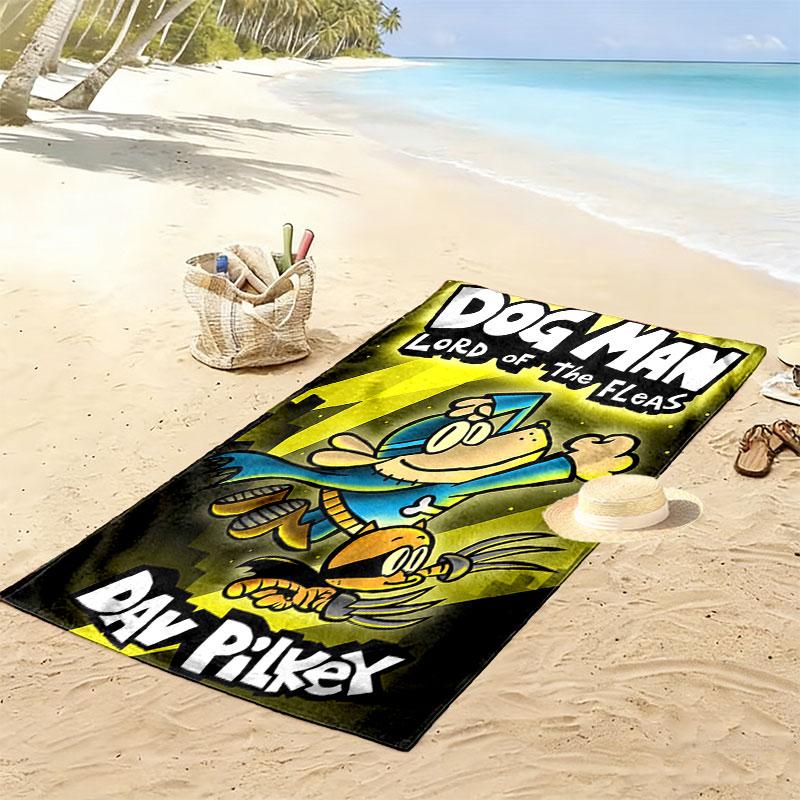 Dog Man Print Beach Towel, Large Soft Quick Dry Towel for Beach Camping Swimming