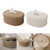 1PC Tissue Box Cotton Rope Woven Tissue Box Storage Box Desktop Storage Box Pumping Paper Box Home Office Room Car Decor Tissue Box
