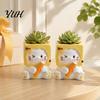 Cat Resin Flowerpot Holding Pen Planter Pot, Shaped Flowerpot, Office Desk Succulents Plants Container for Home Balcony Plant