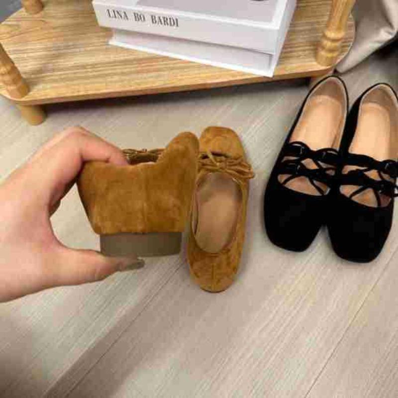 Double Bow Light Mouth Single Shoes Women's Autumn New Products Small Inner Height Increase Thick Heel Square Head Retro Mary Jane Shoes