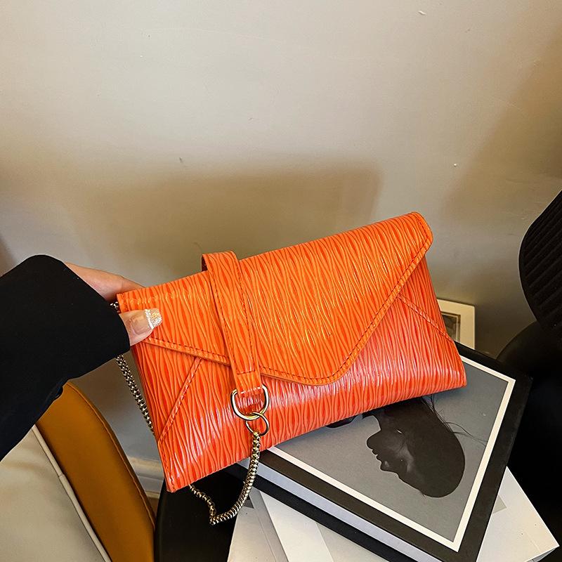 

Жіноча сумка-конверт 2024, осіннє корейське видання, модна сумка на одне плече, косий хрест під пахвами, повсякденна проста жіноча сумка великої місткості помаранчевий
