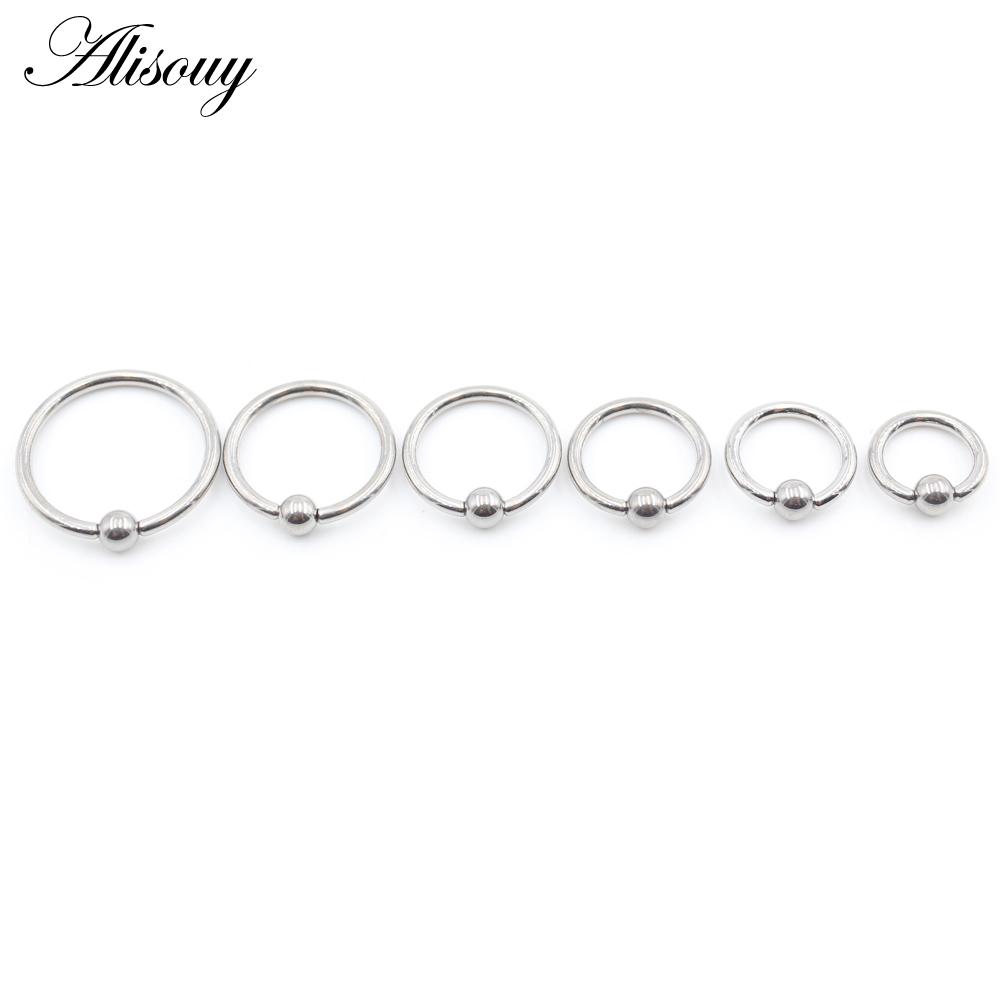 Alisouy 1st G23 Titanium Captive Hoop BCR Ögonbryn Tragus Stängning Bar Läppar Näsringar Öronsegment Piercing Kroppssmycken