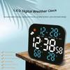 Alarm Clocks for Bedroom LED Digital Weather Clocks Desk Alarm Clock with Auto Dimming Day of Week Indoor Temperature