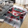 Liverpool Flannel Printed Carpet, Home Sofa Decoration for Living Room & Bedroom, Non‑Slip Play Flannel Floor Mat for Game Room