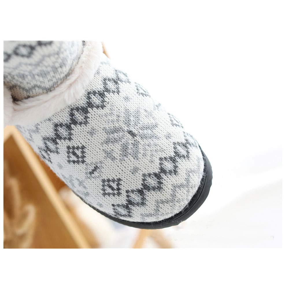 Munyamunya Nordic Room Fluffy Slippers for Cold Ankle Boots with Fleece Pattern Size M Shoes, Cute, Warm, Winter, Weather, (Snow White, (Approx.