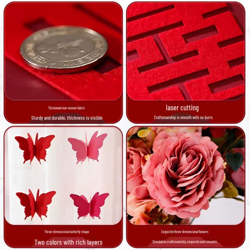 Bridal Stair Railing Drapes & Flower Set for Weddings and Engagements