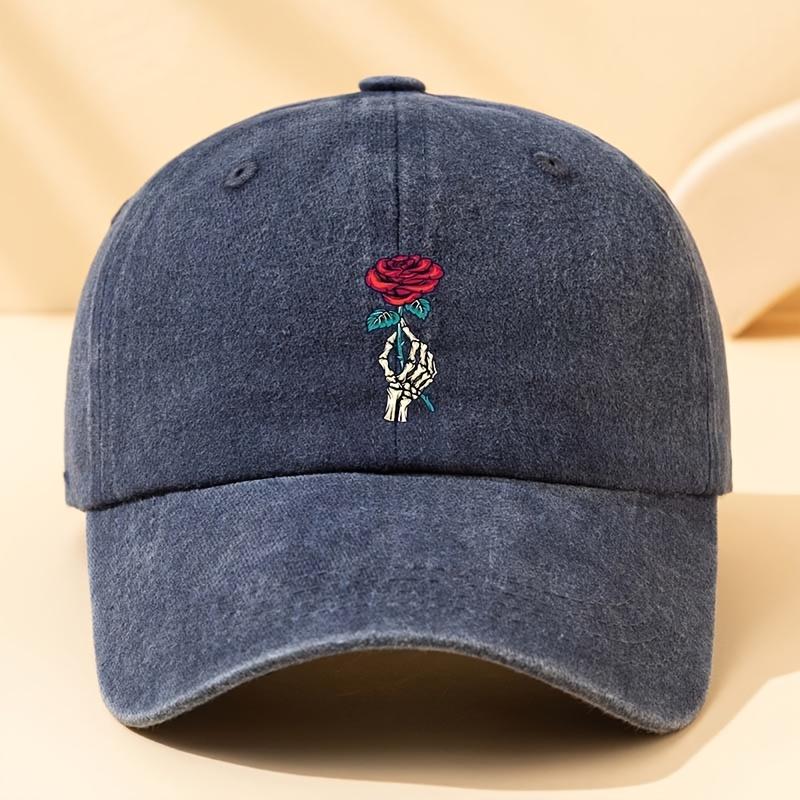 Modische Baseballkappe mit Rosenmuster, multifunktionale Outdoor-Freizeit-Entenschnabelkappe