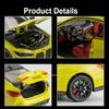1:24 M4 M3 Miniature Model Toys Diecast Alloy Car With Sound Light Pull Back Doors Opened Front Wheel Steering Vehices Kids Gift