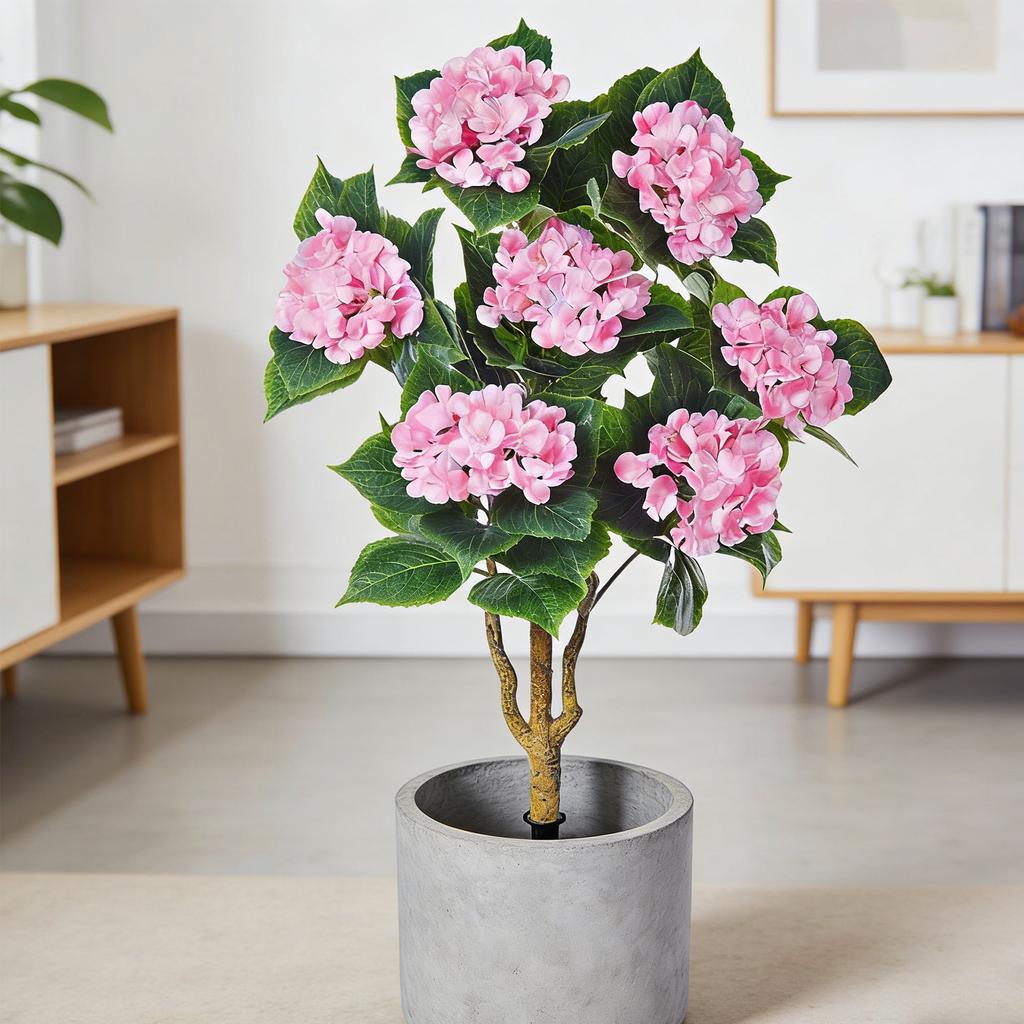 1pc3ft   Simulation Hydrangea Potted Plant Outdoor Garden Decoration Artificial Flower Tree Artificial Plant Ground Insert