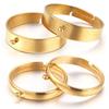 10pcs Stainless Steel Rings Base Open Adjustable Finger Rings DIY Jewelry Making Blanks for Crafters Handmade Gift