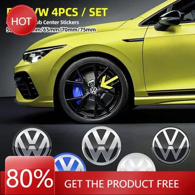 2025 Hot 4pcs 56/60/65/70/75mm Car Wheel Center Hub Caps Sticker Badge For Volkswagen VW B5 GTI Golf 5 7 Caddy Passat B6 Tiguan