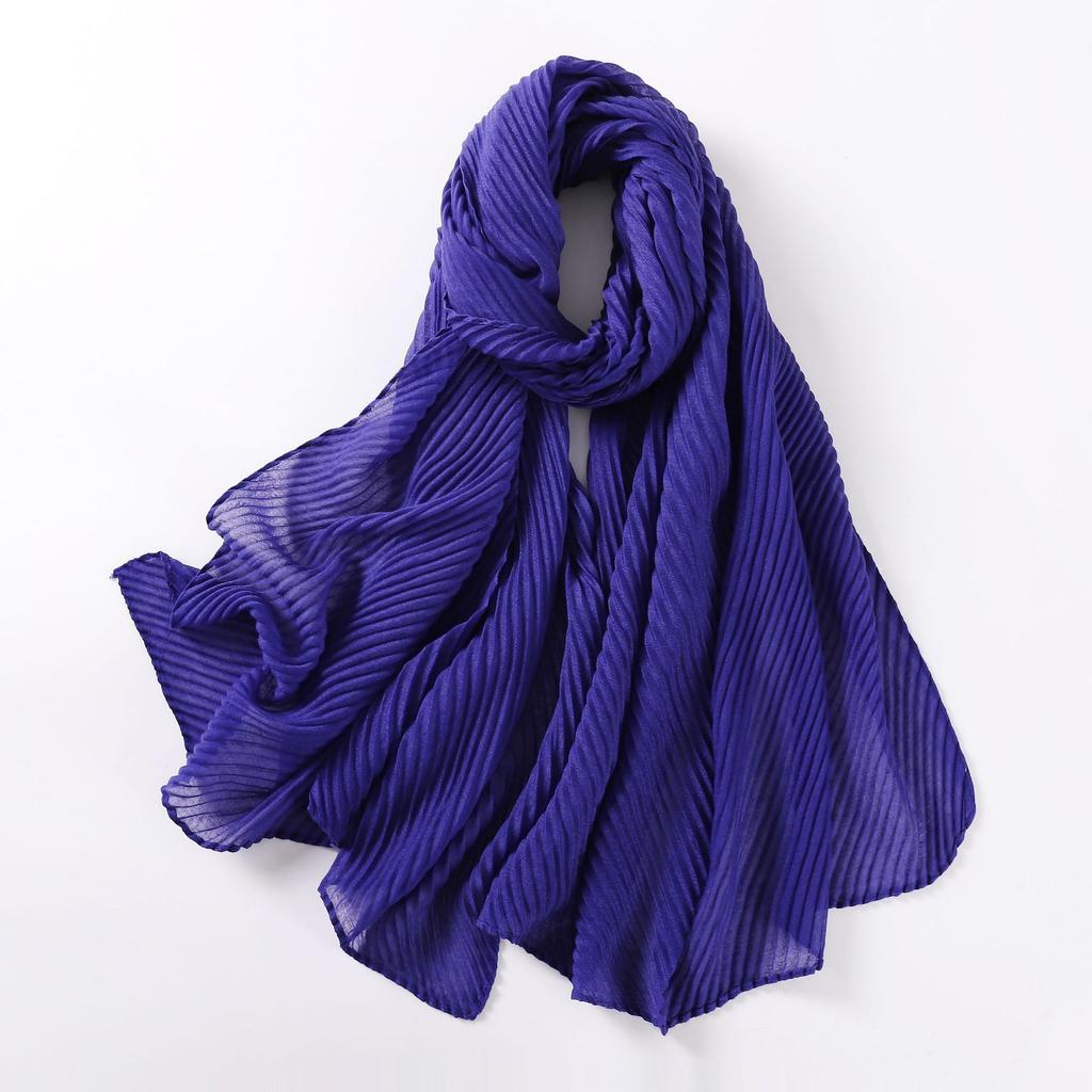 Large Size Pleated Hijab Scarf For Women Muslim Daily Wear