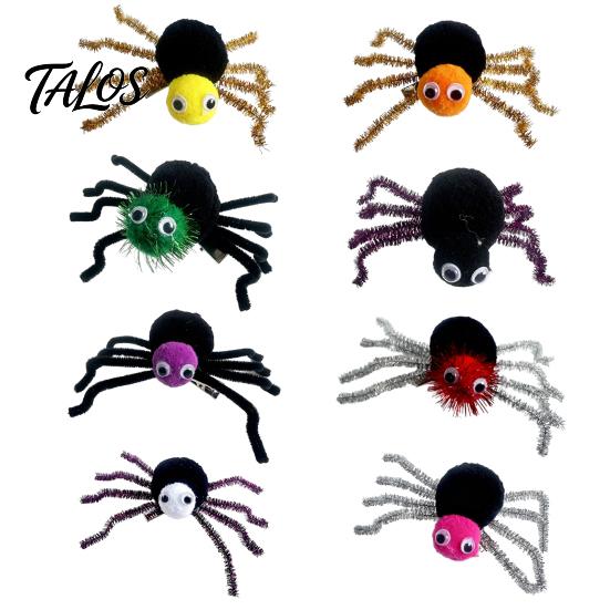 Kids Halloween Gift Ideas Spider Hair Clips for Girls Women, Cute Furry Barrettes, Stage Performance Ornaments Tinsel Fluffy Pom Accessory Parties