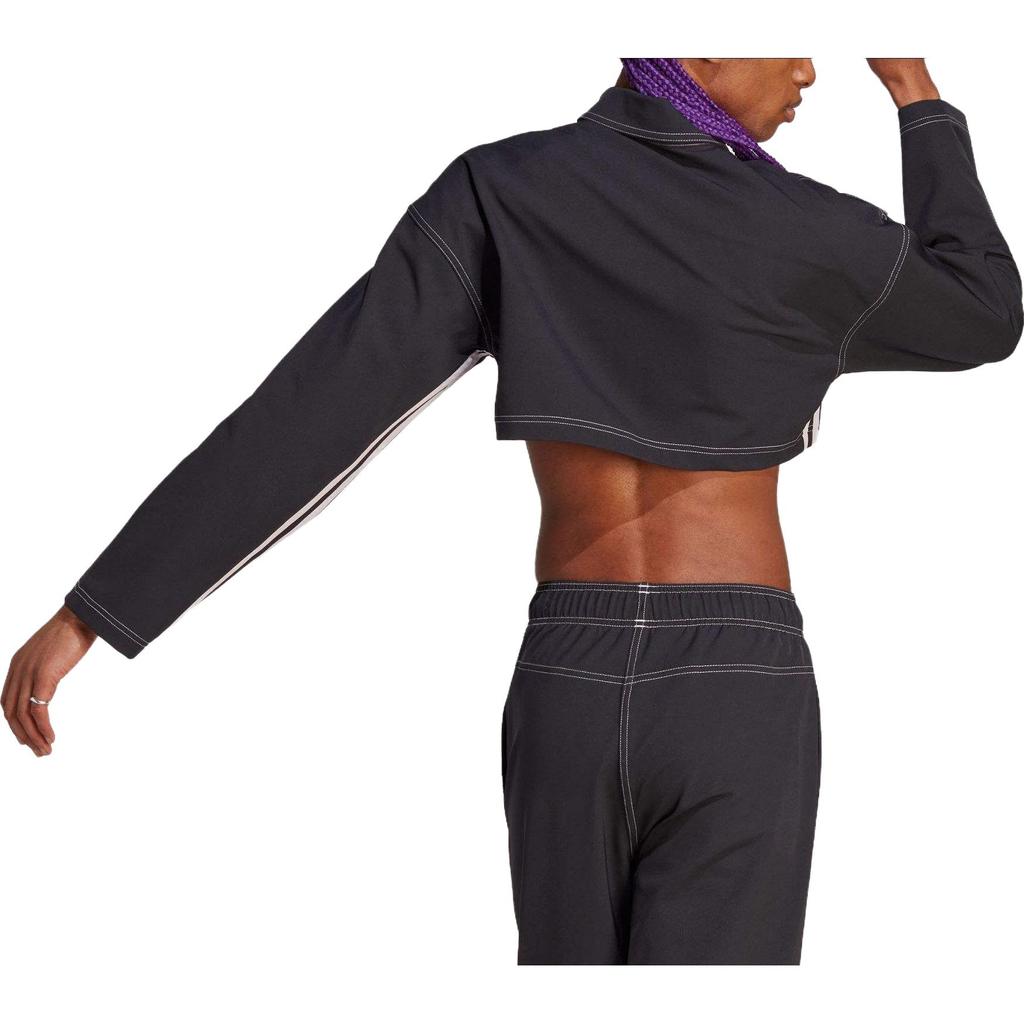Adidas Einfarbige Cropped Langarmjacke Damen Oberbekleidung Schwarz IB4751