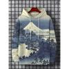 Men's Hoodie Landscape Paint Print Y2k Sweatshirt Harajuku Hooded Shirt Pullover Casual Oversized Long Sleeve Top Men's Clothing