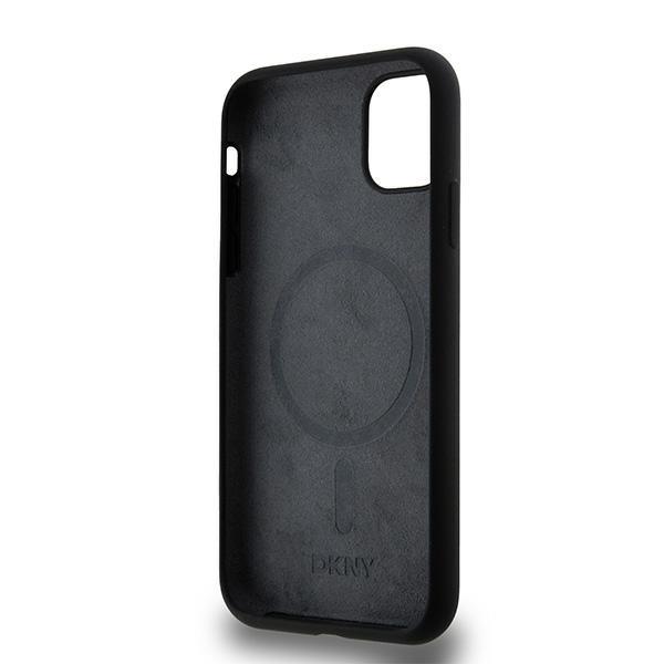 Dkny Dkhmn61Snyach Iphone 11 / Xr 6.1Czarny/Black Hardcase Liquid Silicone White Printed Logo Magsafe