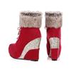Wedge Shoes Women Suede Snow Boots Warm Plush Booties Slip-on Zipper Woman Winter Ankle Boot Women's Shoes Ladies Platform Boots