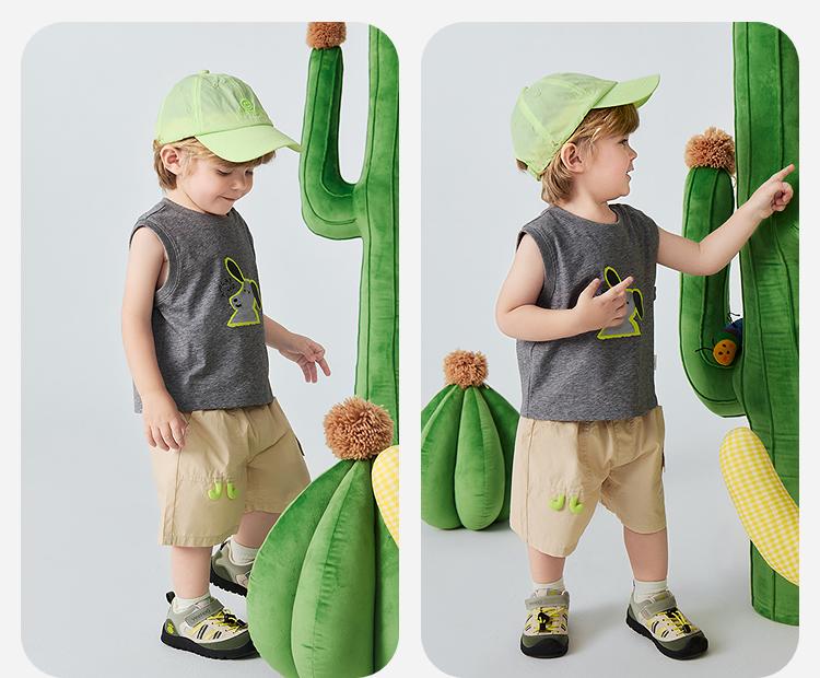 [Moisture absorbing quick drying] Mini Balabala Boys' Short sleeved Set Cool Tank Top Shorts Breathable Summer 2026