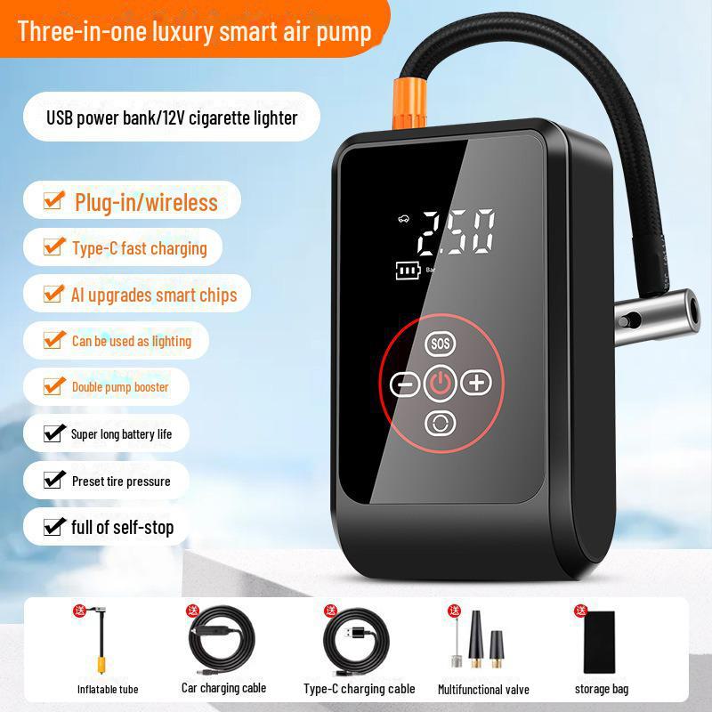 Pompă de aer pentru anvelope auto digitală wireless mini portabilă