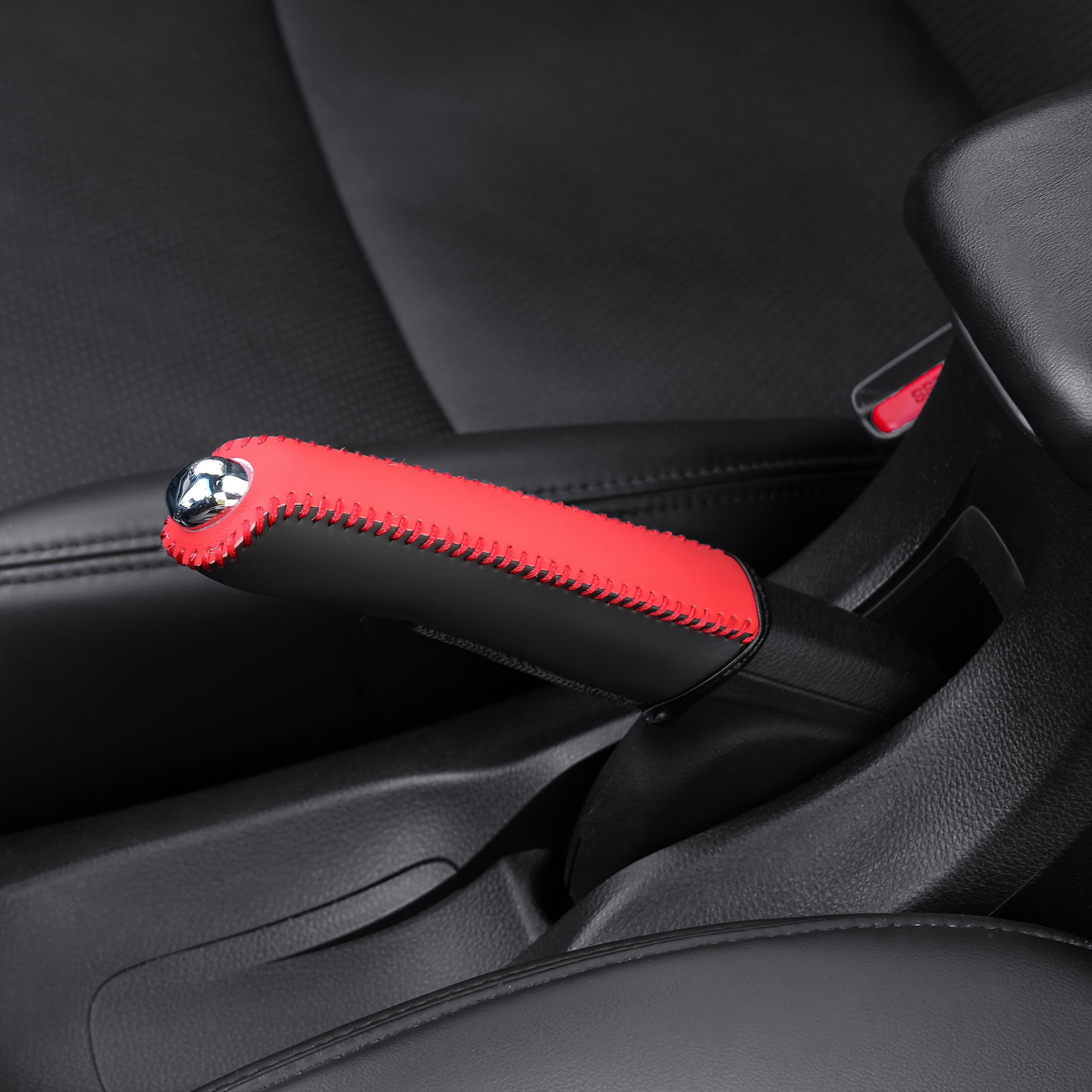 PU Leather Handbrake Cover Set, Car Interior Accessories - Hand-Stitched