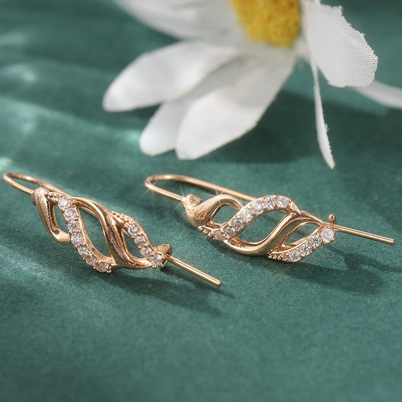 Exquisite Synthetic Zirconia Hollowed-out Dangle Earrings for Women's Wedding Banquet Jewelry Accessories Perfect Gifts