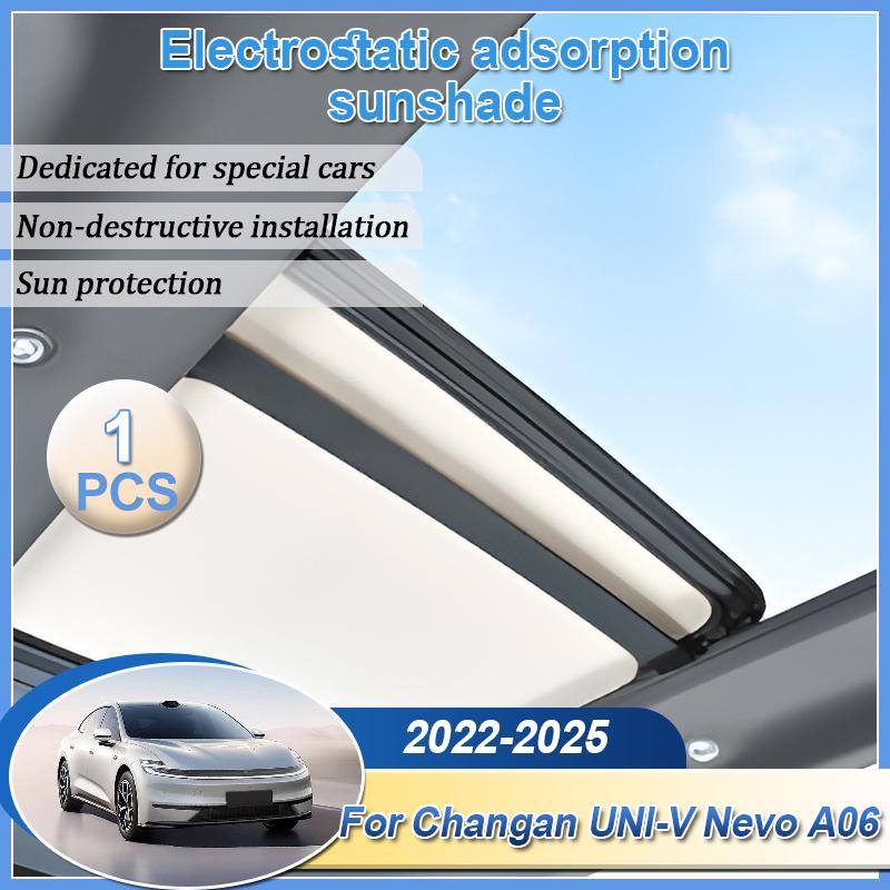 1PCS For Changan UNI-V Nevo A06 iDD 2024 2025 Electrostatic Suede Silicone Sunshade Sun Protection Sunroof Accessories